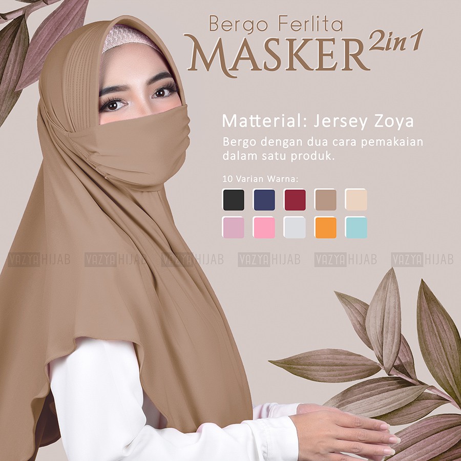 Hijab Instant Bergo Ferlita Masker 2in1-1