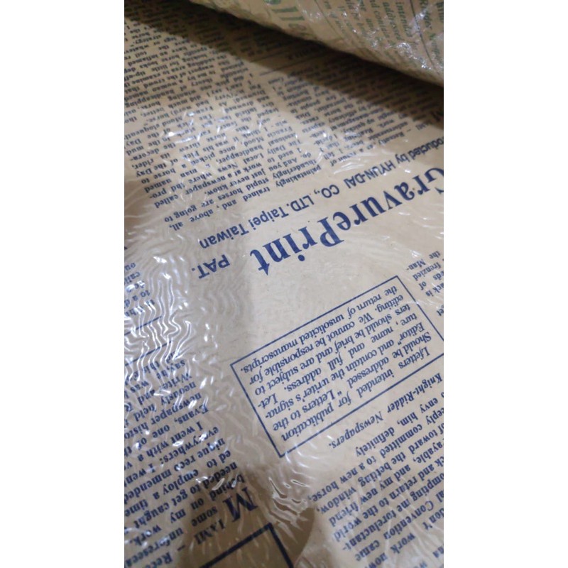 PREMIUM VINTAGE CRAFT PAPER KERTAS BUKET PEMBUNGKUS BUNGA HAND BOUQUET-Newspaper Blue