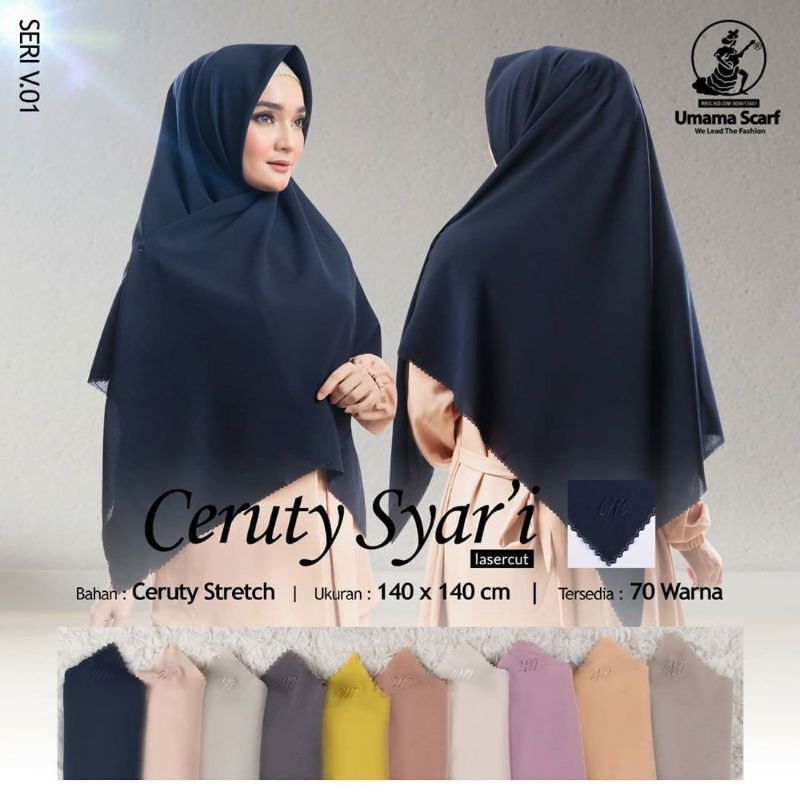 Part 4 Ceruty Syar'i Umama Ukuran 140×140cm Jilbab Umama Segiempat Jumbo Umama Syari Hijab Segi Empa