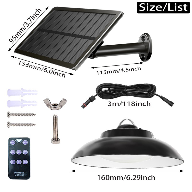 AKN88 - Solar Bracket Chandelier K2021 - Lampu Gantung Tenaga Solar 800 Lumens