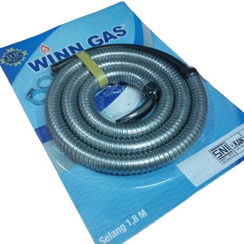 SELANG GAS WINN GAS 1,8M/SELANG FLEKSIBEL/Selang Metal Spiral SS LPG/Selang Gas Flexsibel/Selang Regulator Kompor Gas Lpg 1,8M Tabung/Selang Gas Winn Gas Flexible BERKUALITAS