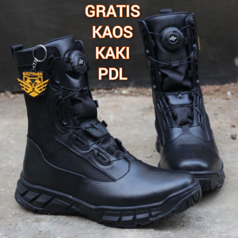 SEPATU PDL TALI PUTAR  MAMBA BROTRHER BAHAN KULIT SAPI ASLI SEPATU PDL DINAS LAPANGAN TNI POLRI SECURITY SATPAM