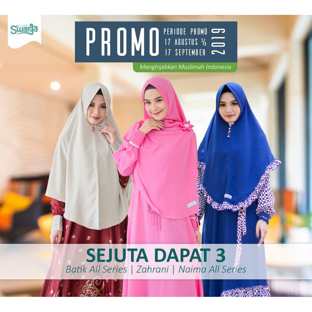 Best Seller PAKET HEMAT 1 JUTA 3 GAMIS NAIMA ZAHRANI BATIK Murah Terbatas