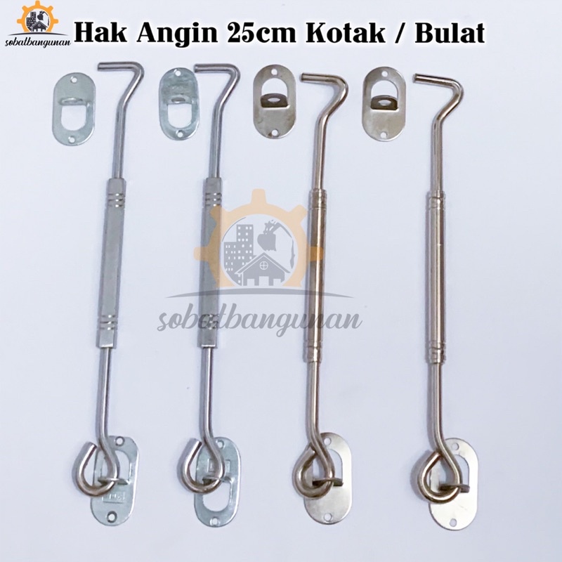 HAK ANGIN 10” 25Cm / PENGAIT JENDELA 10” / HAK ANGIN JENDELA 10” MODEL BULAT DAN KOTAK
