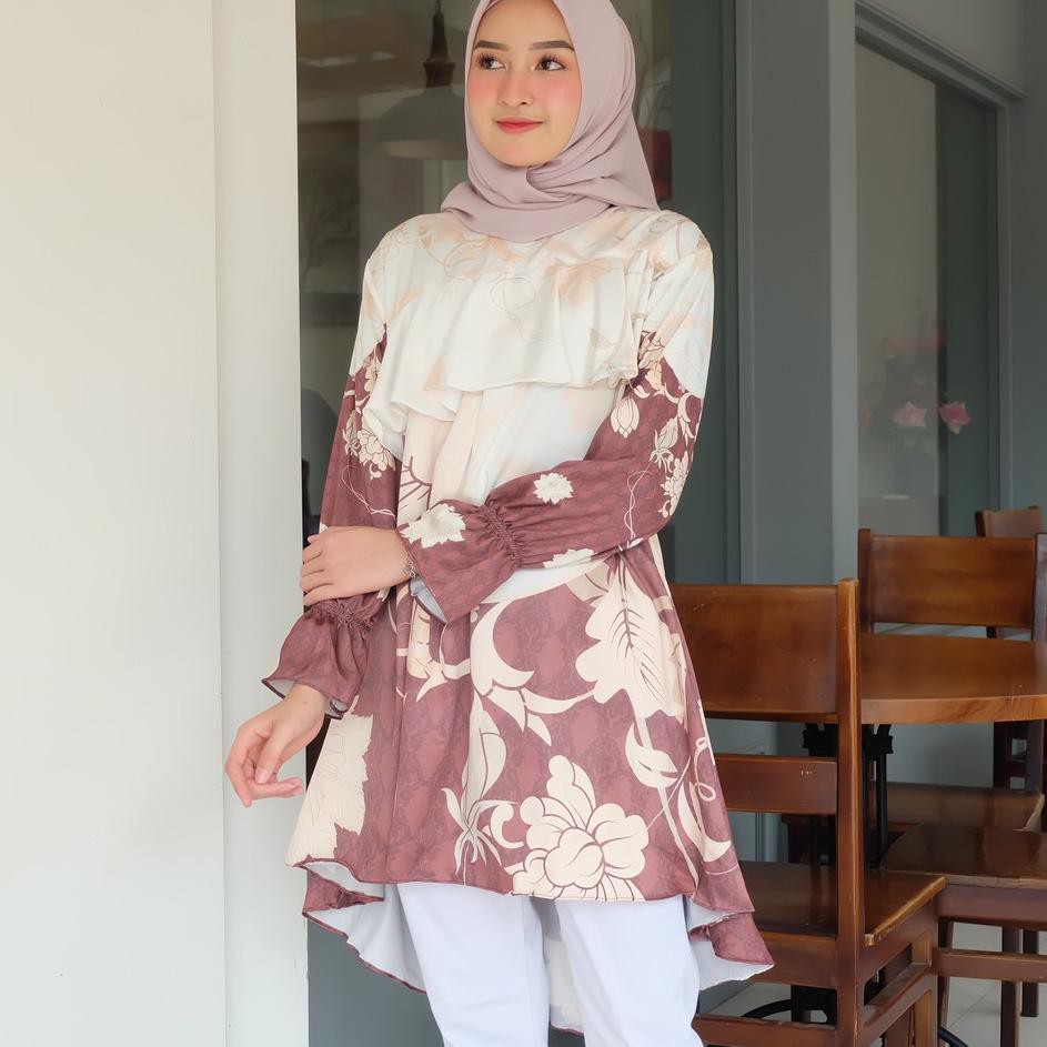 Baju Atasan Tunik Wanita Azalea Maxmara Tunik Kekinian 2021 Import Terbaru Tunik Mush Len ✅ Ready