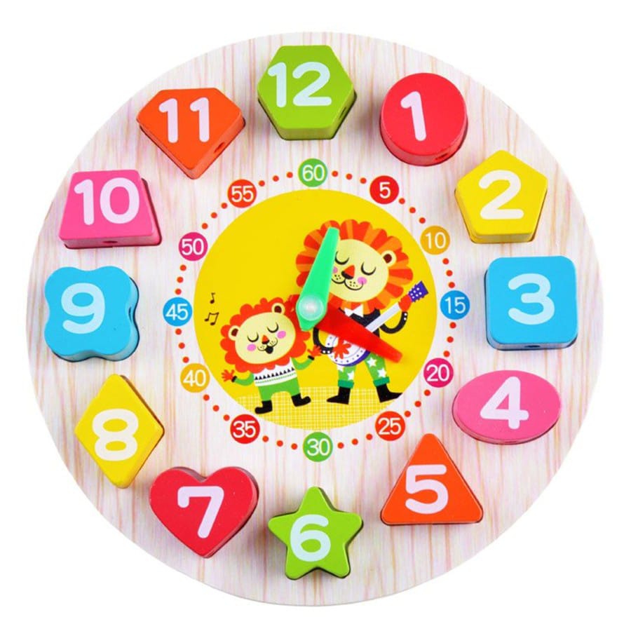 Mainan Edukasi Anak Jam Kayu Seton Clock