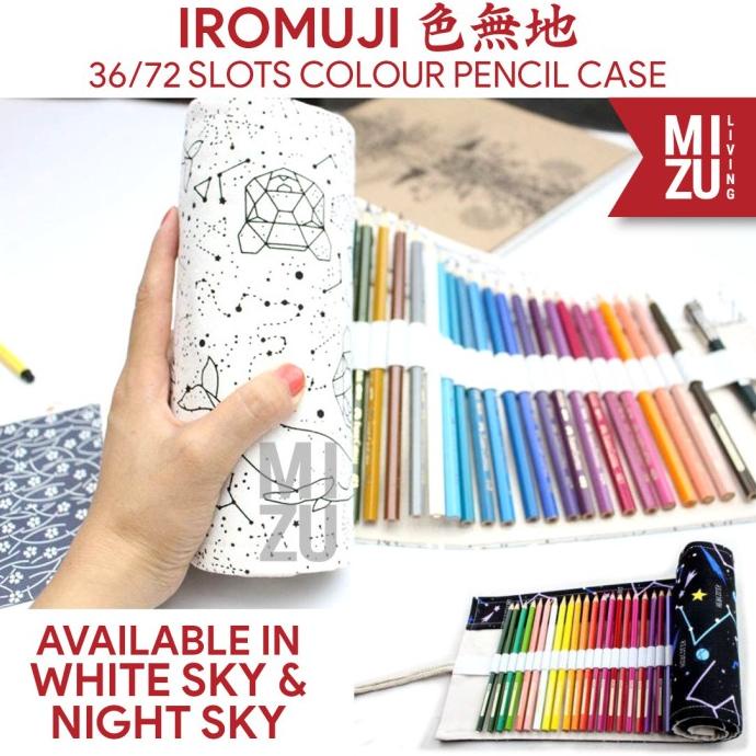 

MIZU IROMUJI 36/72 Colour Pencil Case Tas Tempat Pensil Warna Gulung