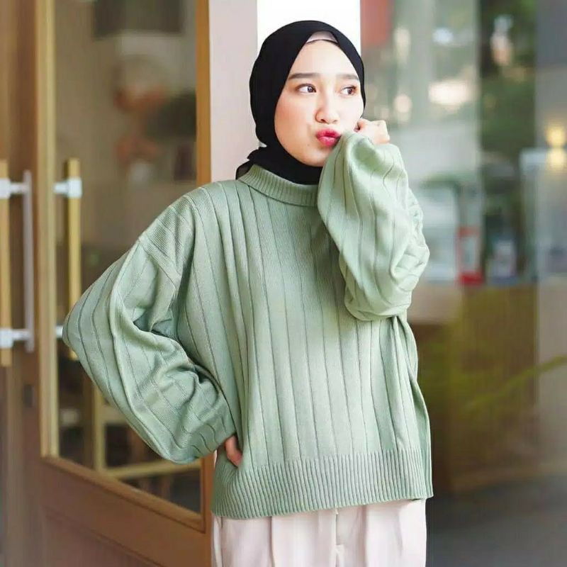 DISCON !!! JOVANCA RAJUT OVERSIZE / TURTLENECK KNITWEAR ARSYILLA PUFFY / RAJUT ATSAN WANITA (JLURBSA