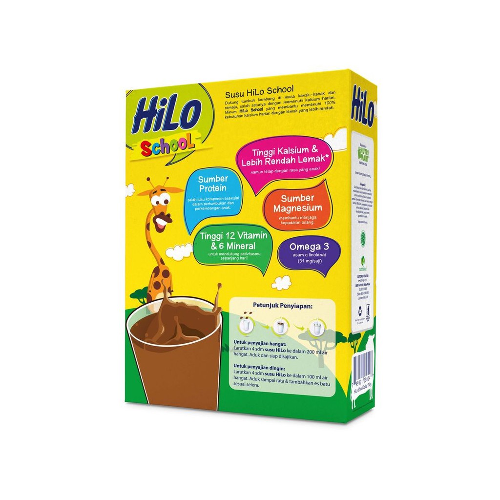 Hilo School Chocolate 250gr- Susu Tinggi Kalsium Rendah Lemak