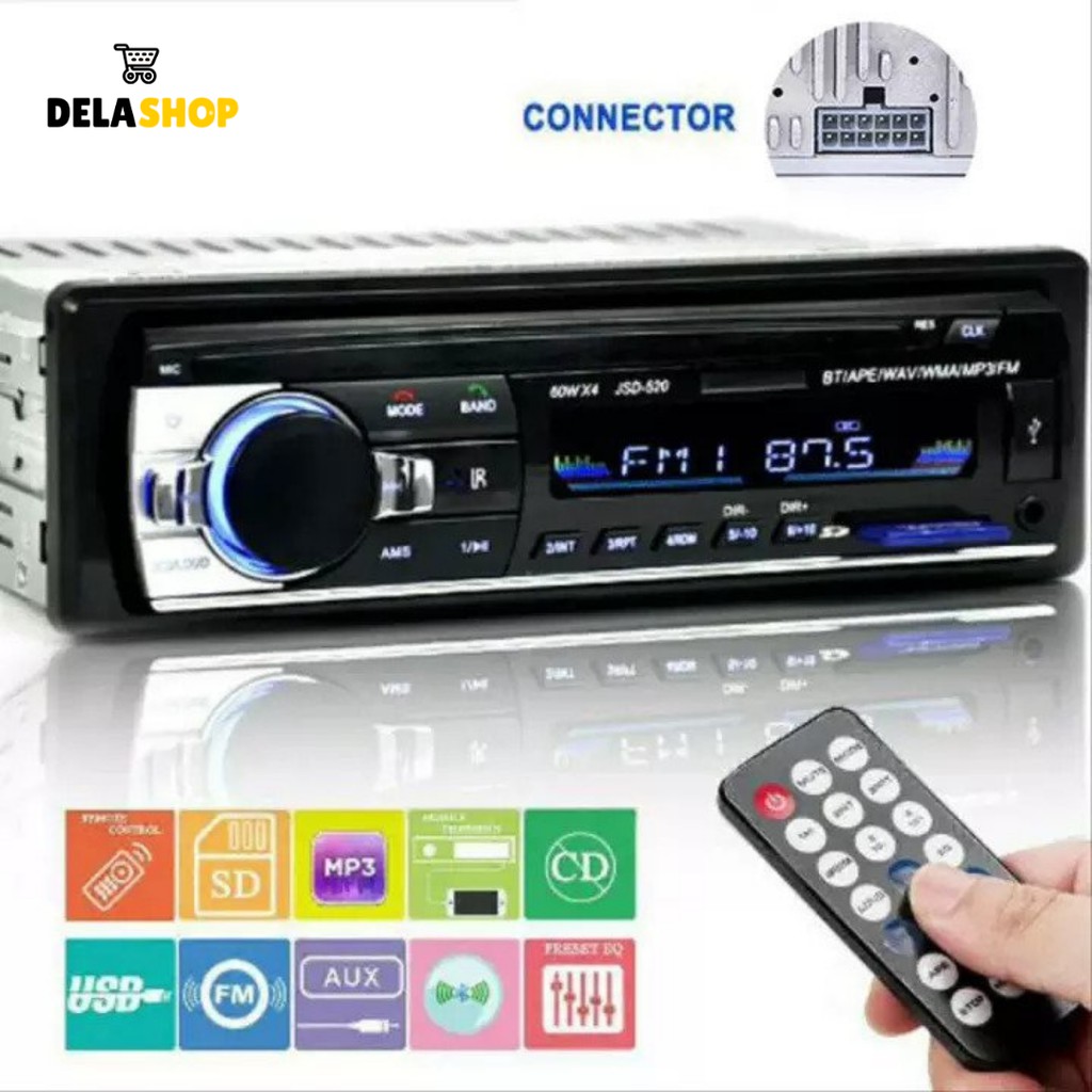 Tape Audio Radio Mobil Multifungsi Bluetooth USB MP3 FM Radio JSD-520