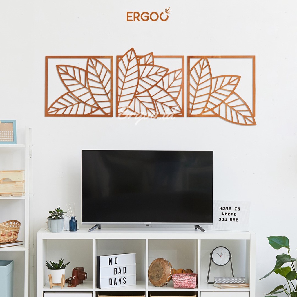 ERGOO Hiasan Dinding Ruang Tamu Motif Daun - Ukuran L