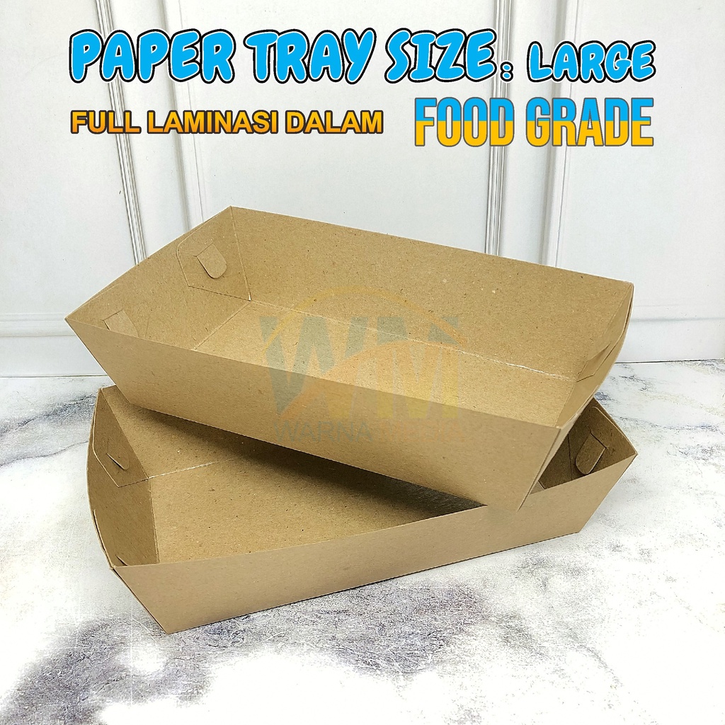 MURAH PAPER FOOD TRAY SIZE L/FOOD TRAY/PIRING KERTAS/TEMPAT MAKAN/BOX TANPA TUTUP/WADAH MAKANAN