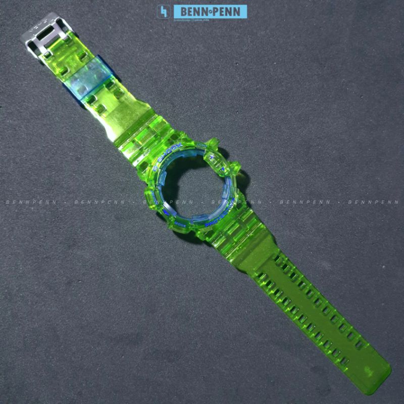 BNB GA 400 GREEN ACCENT BLUE BEZEL STRAP JAM TANGAN CASIO G SHOCK