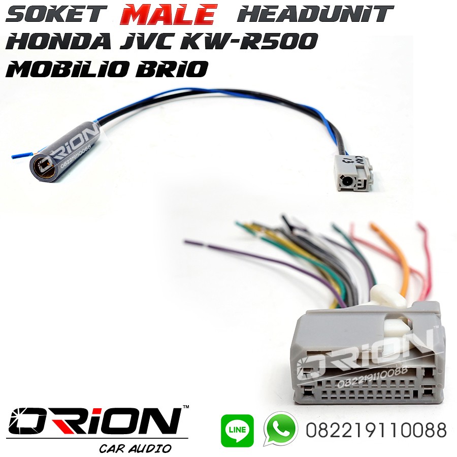 Soket Headunit Honda JVC KW-R500 MOBILIO BRIO - MALE