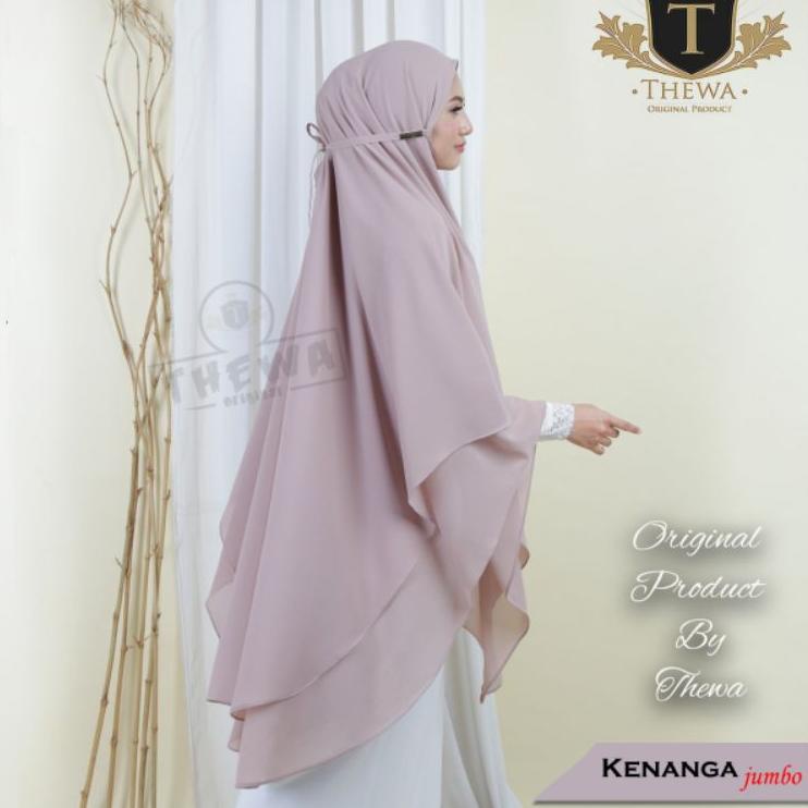 ➱ Kerudung / khimar / hijab Lancip 2 Layer Jumbo “ KINTANI / KENANGA TALI JUMBO ” ORIGINAL THEWA ✦