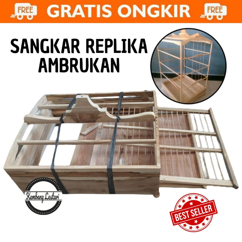 SANGKAR REPLIKA DIAMOND KAYU JATI AMBRUKAN