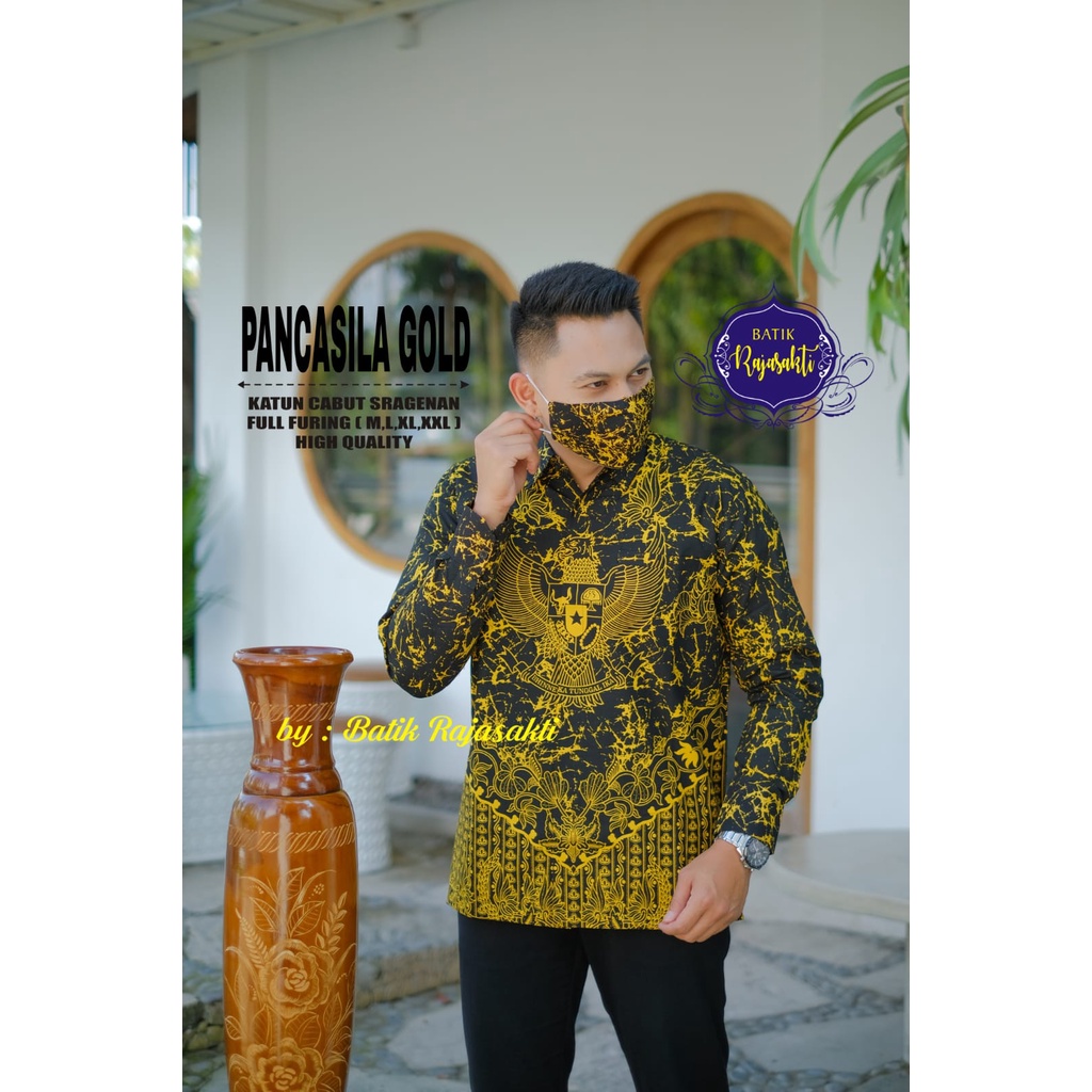 PANCASILA GOLD RAJASAKTI KEMEJA BATIK PRIA SOLO LENGAN PANJANG LAPIS FURING ATASAN PREMIUM MODERN KEMEJA BATIK SOLO PRIA LENGAN PANJANG PENDEK LAPIS FURING ATASAN PREMIUM MODERN KATUN HALUS BIMASENA BIRENDRA BIRU INDAH BRAHMAKERTA BRAHMAKERTA MERAH BUDI