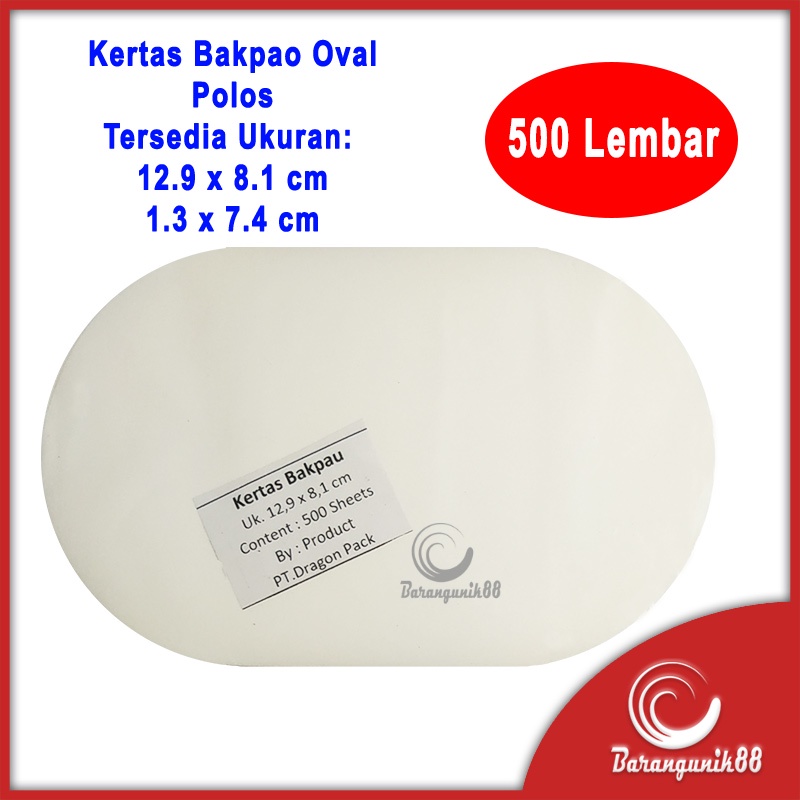 [Oval] Kertas Bakpao Pao Alas Bakpau Bapao 7cm 8cm 9.5cm 10.5cm Isi 500 Lembar Greaseproof