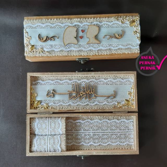 Kotak Cincin/Perhiasan/Rustic/ Pernikahan/Seserahan/Lamaran