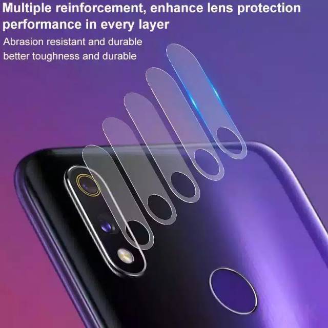 (3 in 1)Tempered glass antiblue full+skin carbon+lens camera realme 3/3pro/5/5i/5s/5pro/c1/c2/c3/c11/6