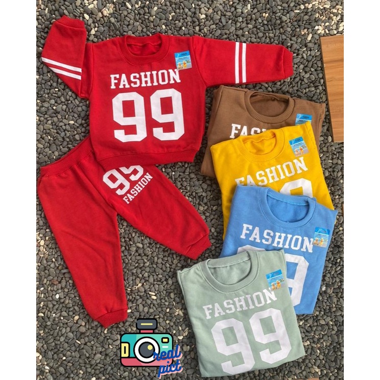 setelan sweater anak laki-laki/perempuan lengan panjang motif 99 1-2tahun