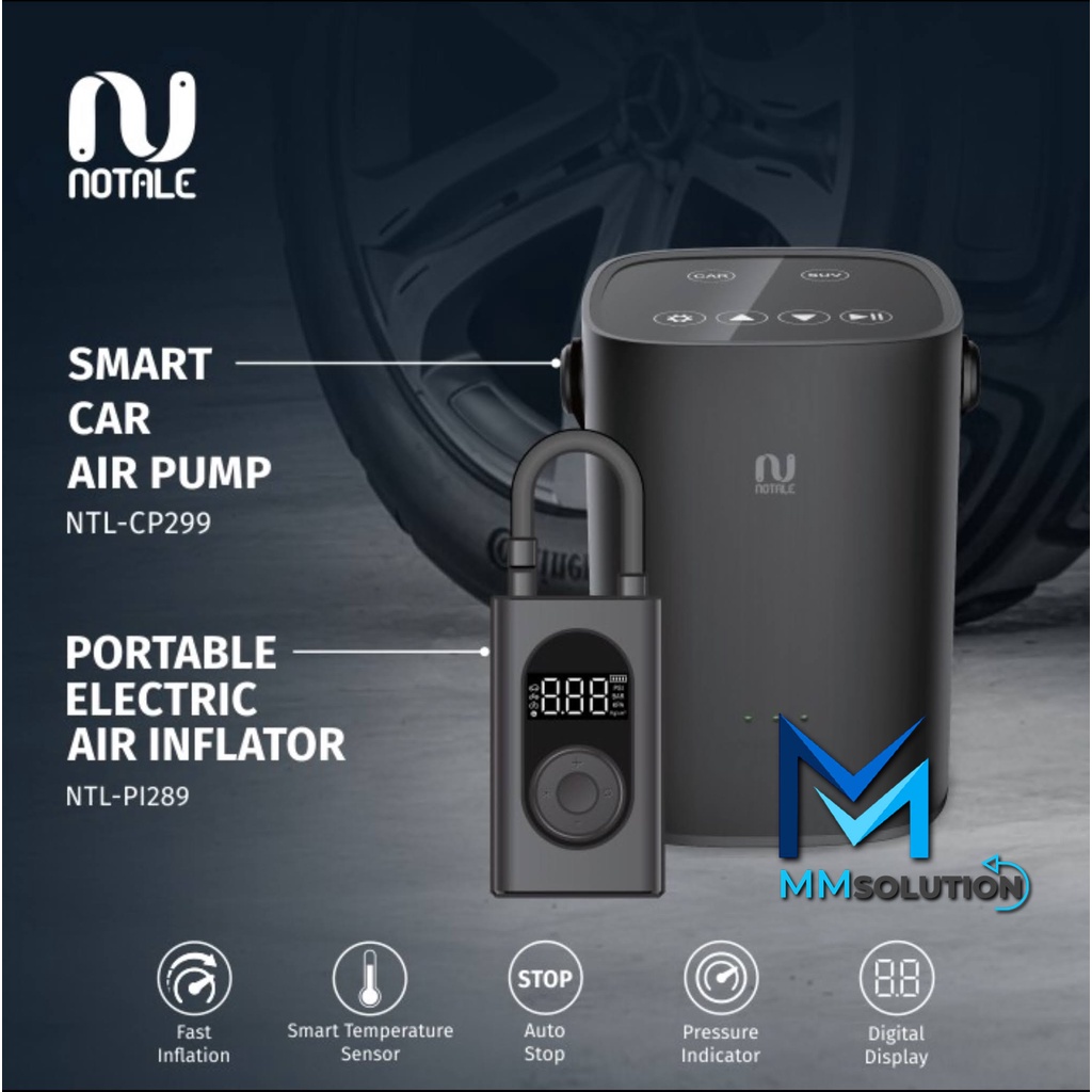 Notale Air Pump Inflator Electric Pompa Ban Mobil Motor dan Sepeda