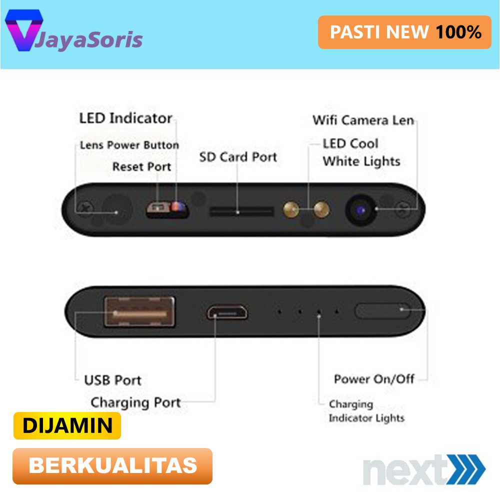 SPY CAMERA WIFI MINI POWERBANK KAMERA KECIL CCTV MINI TERSEMBUNYI TANPA KABEL BENTUK POWER BANK BISA JARAK JAUH SPYCAM IP HIDDEN CAMERA OUTDOOR WIRELESS BISA SAMBUNG HP MURAH FULL HD ALAT KEAMANAN SECURITY JS145