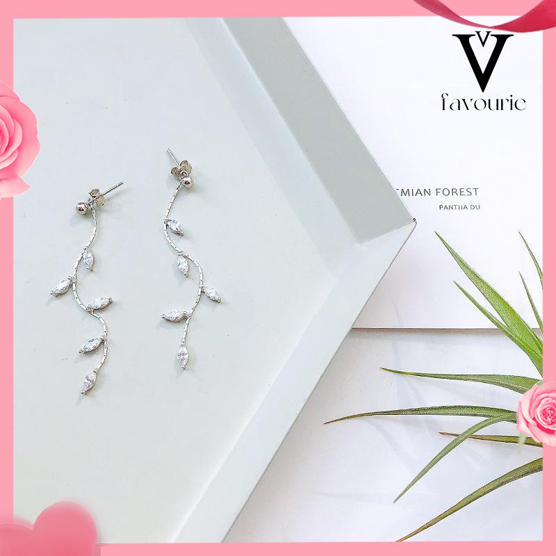 [COD]S925 Silver Willow Earrings Wanita Temperamen Anting Rumbai Panjang Sederhana-FA