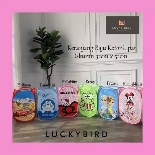 Keranjang baju kotor lipat karakter.  Keranjang pakaian loundry