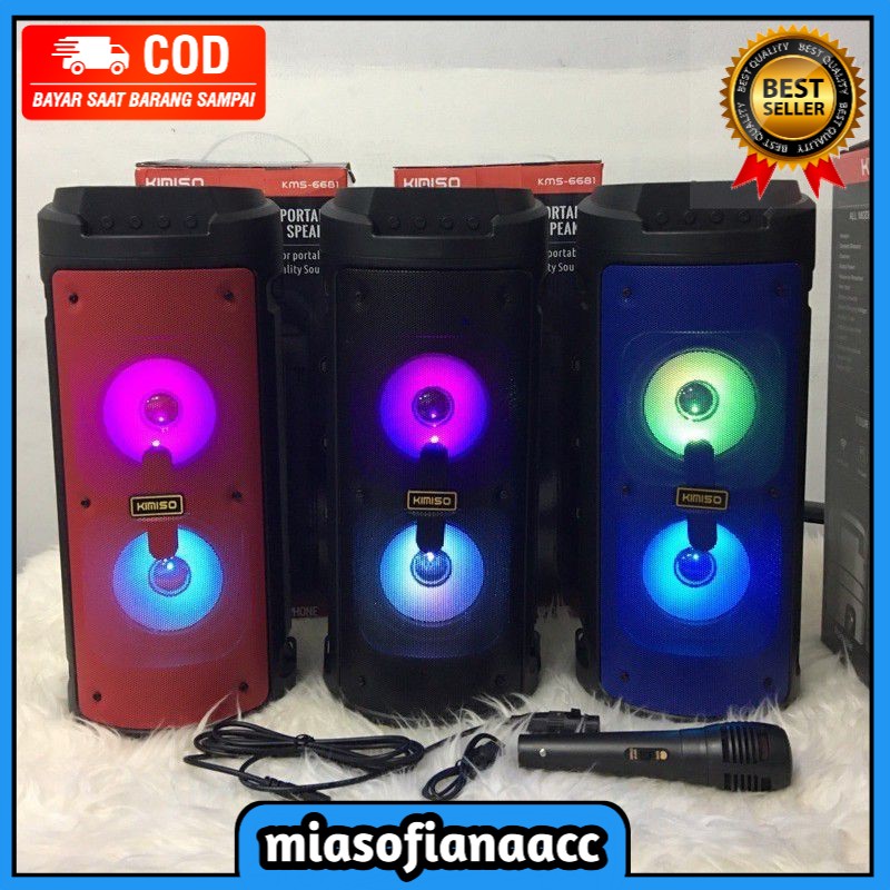 (COD) SPEAKER KIMISO KMS 6681 PORTABLE SPEAKER BLUETOOTH KARAOKE PLUS MIC