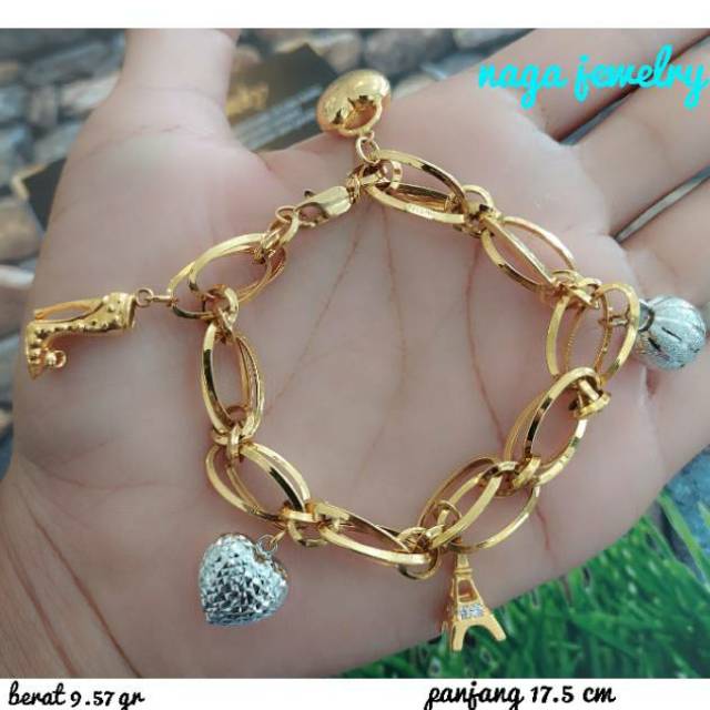 GELANG FASHION EMAS SETENGAH TUA KADAR 375