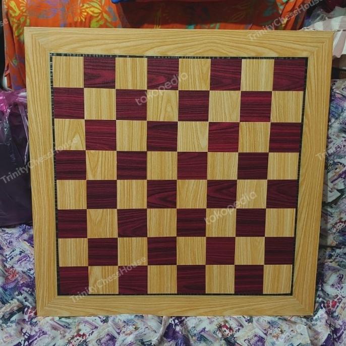 Papan Catur Kayu Besar-Tebal 18mm-Pinewood dan Redwood
