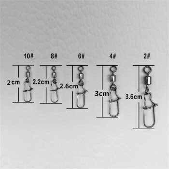 Konektor Kail Pancing Umpan Flexibel Snap Swivel Hook 30mm 8PCS