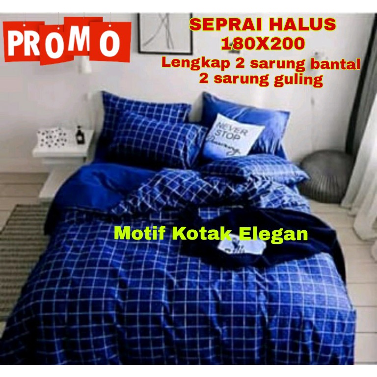 seprai halus bahan kintakun ukuran jumbo 180x200 lengkap 2 sarung bantal 1 sarung guling