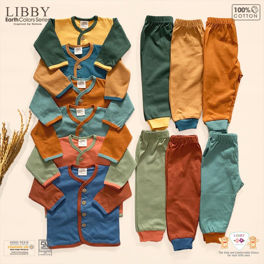 LIBBY (1stel) Earth Series Comfy Set Kombinasi Stelan Baju PANJANG