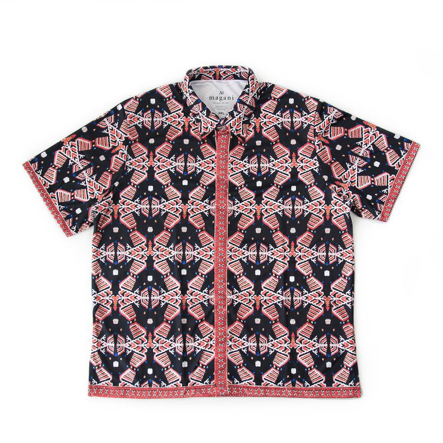 MAGANI Nosweat Night Ikat - Kemeja Batik Lengan Pendek