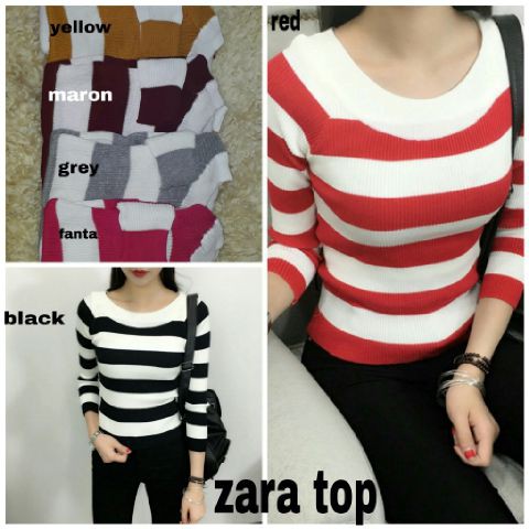 [Zera Top Varian Warna RO] Blouse Wanita Rajut Varian warna