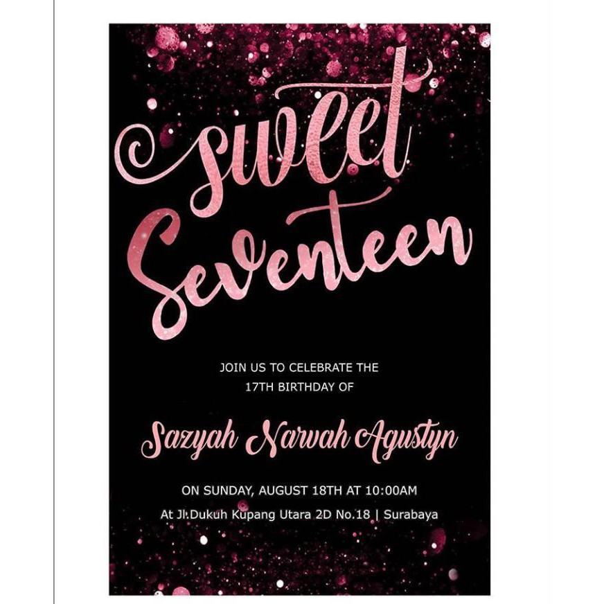 Undangan Ulang Tahun Seventeen Undangan Anniversary Invitation Card Birthday Card Shopee Indonesia