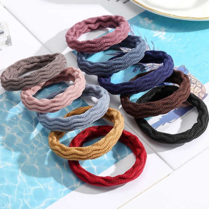 Ikat Rambut Korea Elastis Motif / Karet Rambut / Kuncir Rambut Warna Warni / Tiki-1