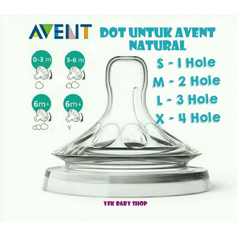 Nipple For Avent Natural/ Dot Untuk Avent Natural 1-4 Hole