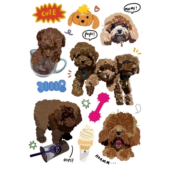 

sticker sheet poodle