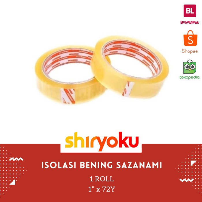 

Isolasi bening 1" Inch x 72 Yard sazanami selotip isolasi lakban tape