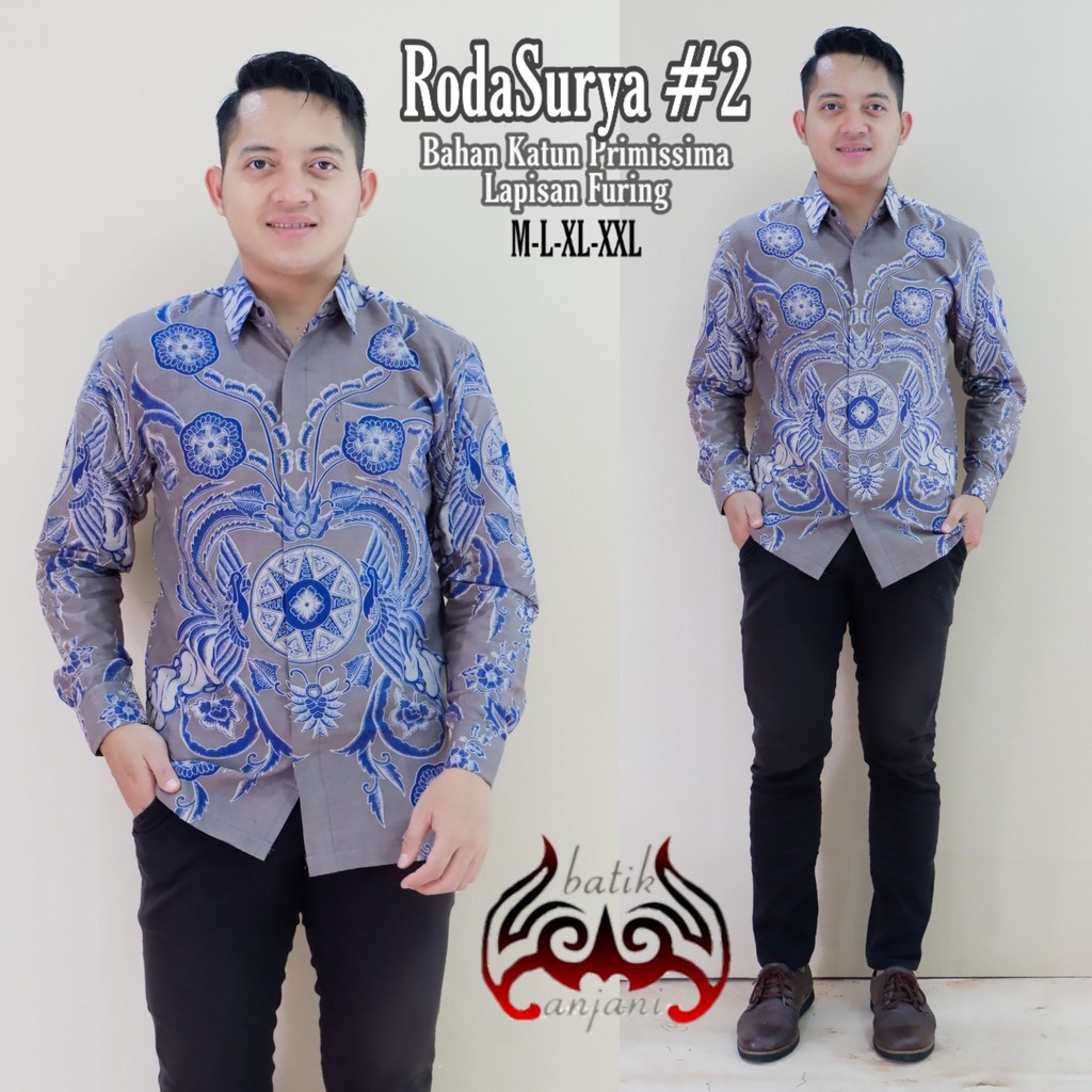 Batik Solo Kemeja Batik Pria Solo Lengan Panjang Premium Full Furing Roda Surya 2 Anjanu RAJASWA ARINDA INDIGO LIRIS MOCCA GIANDRA GIANDRA MAHKOTA PENDEK AROMA KOPI DWI MUKTI MOCCA SETYO PRABU PROBOSETO KUNING PRADHIFTA BATIK SOLO AMANAH BATIKSOLOAMANAH