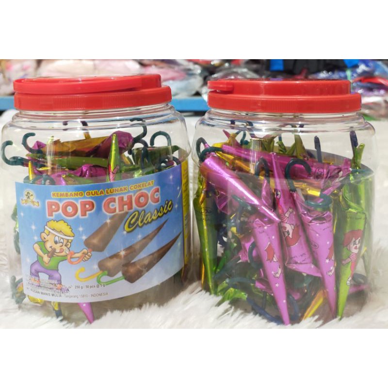 

pop choc coklat payung enak manis legit 50pcs/toples 250gr