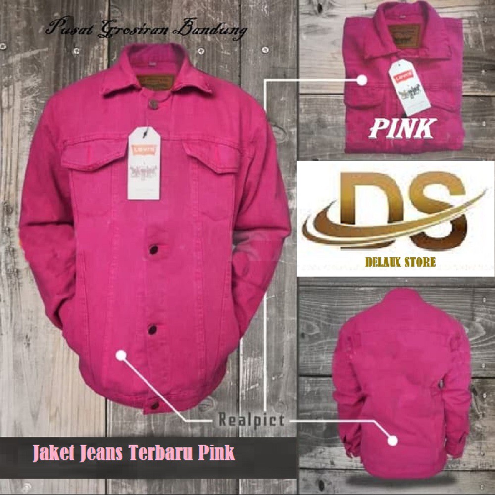 Delaux Store Jaket Jeans Pink Wanita Jeans Murah Tampil Lebih Cantik Premium Bandung