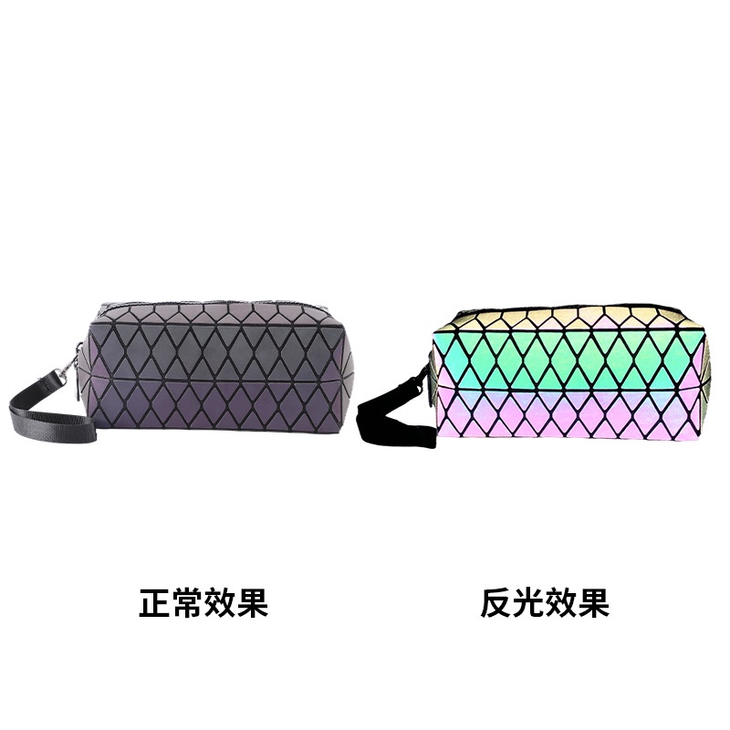 BAO020 Tas reflektif triangle Batu Ripple Kosmetik Tas Storage Bag Set Perlengkapan Mandi Tahan Lama Portable cosmetic bag Tas Serbaguna