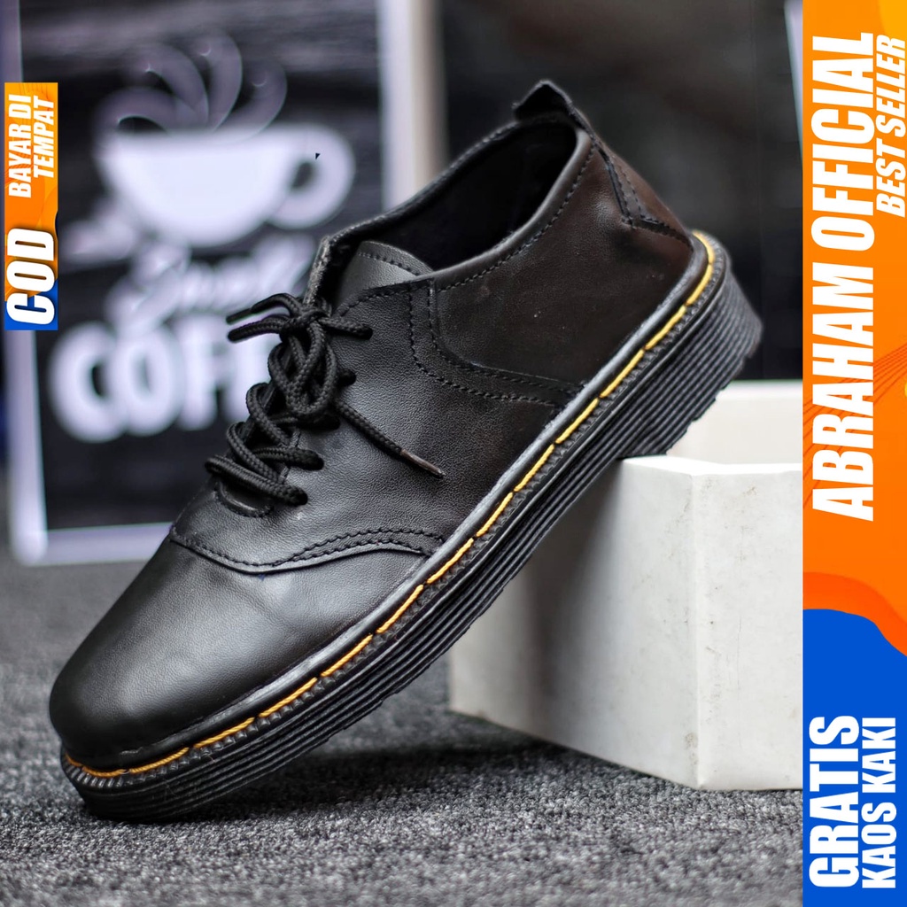 ABRAHAM AZCS Sepatu Casual Formal Pantofel Hitam