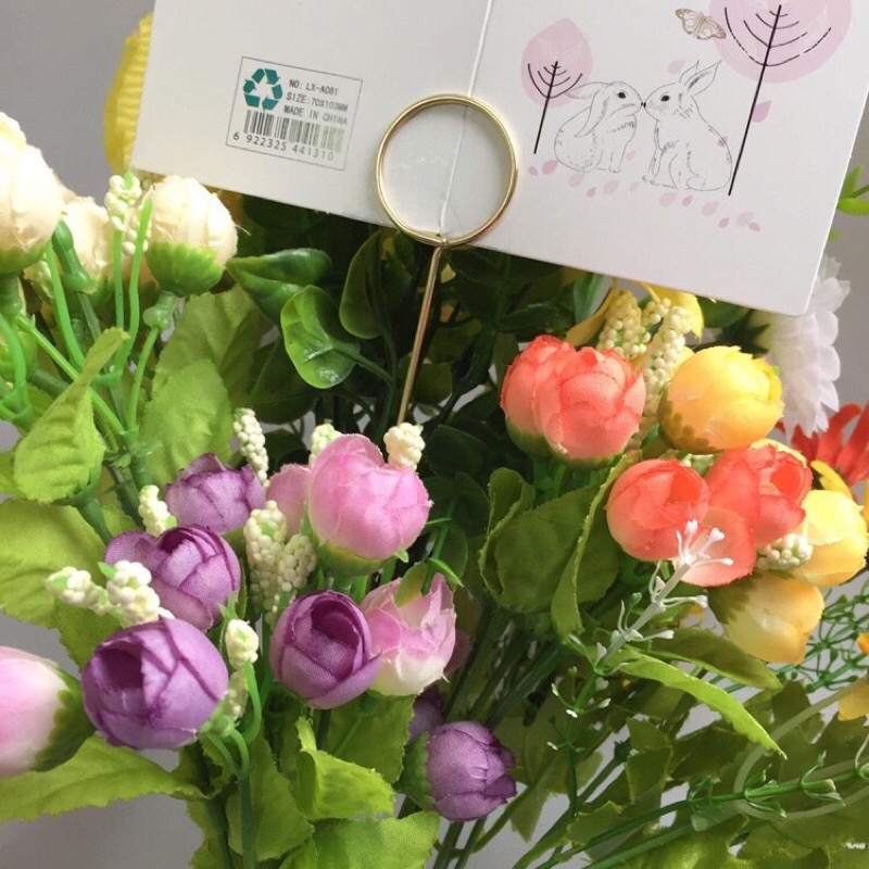 GOLD STICK CARD ECERAN PCS STICK BUNGA BENTUK LOVE ATAU BULAT UNTUK HAND BOUQUET BUNGA FLORIST