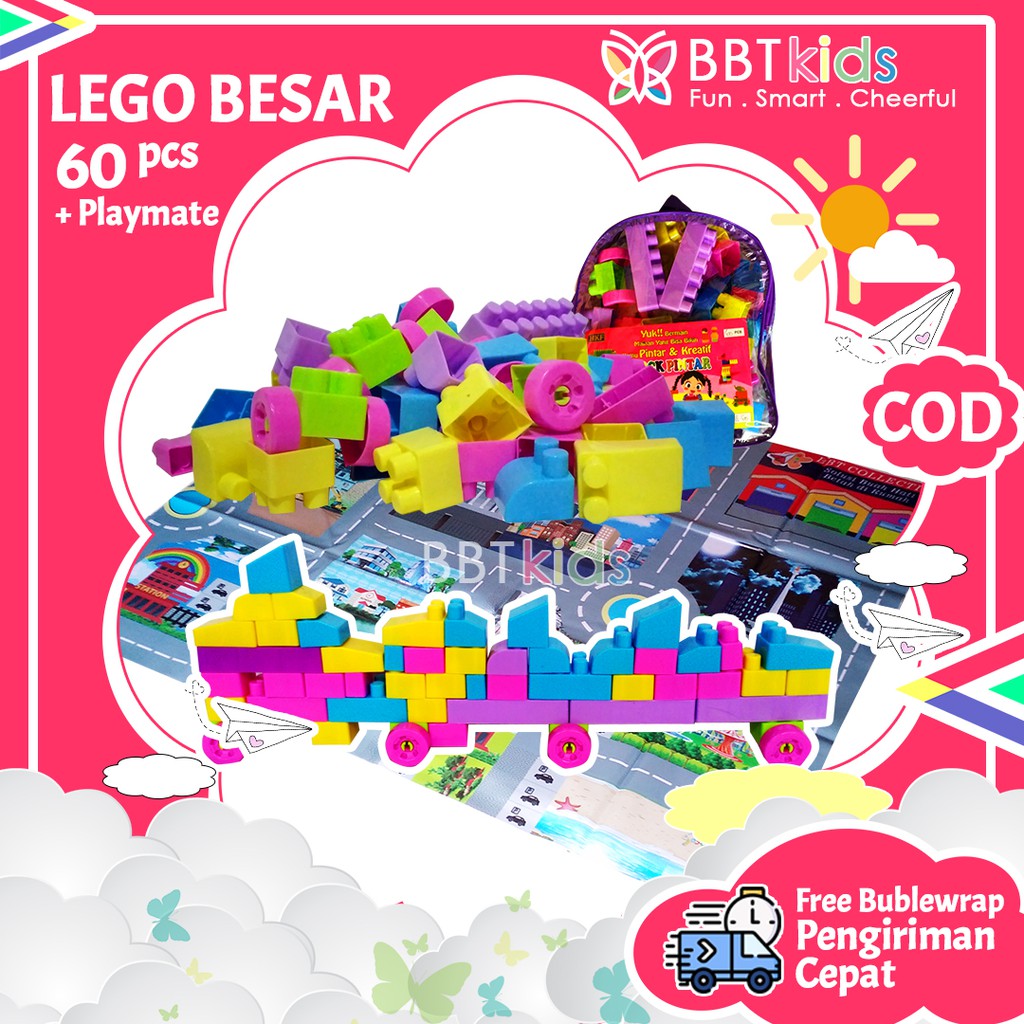 LEGO BESAR 60 PCS PLAYMAP ROADMAP KARPET ALAS MAINAN MOBILAN SPORT RACING MAP TAYO MOBIL-MOBILAN