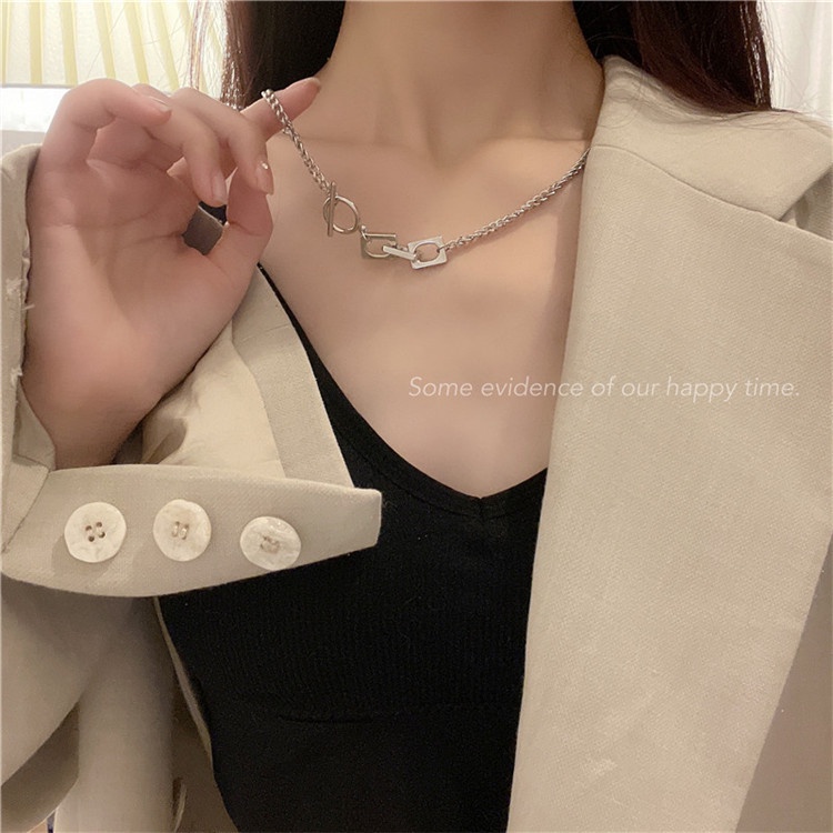 Ot Kalung Rantai Clavicle Simple Trendy Dengan Gesper Untuk Wanita